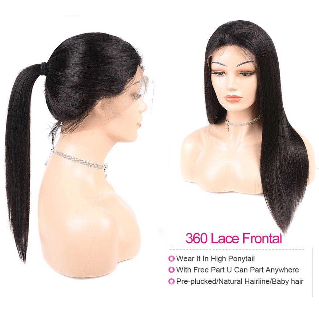lumiere 360 Straight Lace Frontal Wigs Human Hair Wigs With Baby Hair