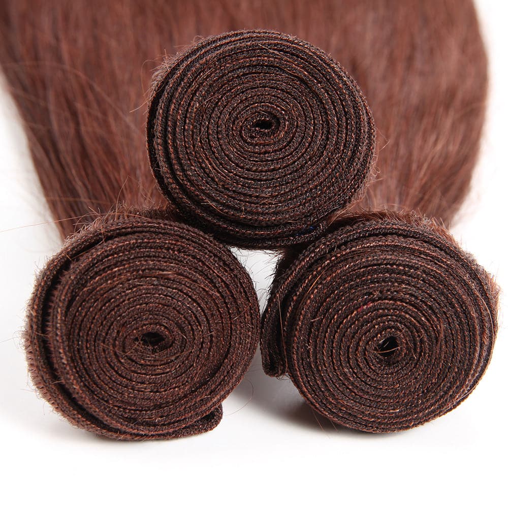 lumiere Color #33 Straight Hair Weave 4 Bundles 100% Virgin Human Hair Extension