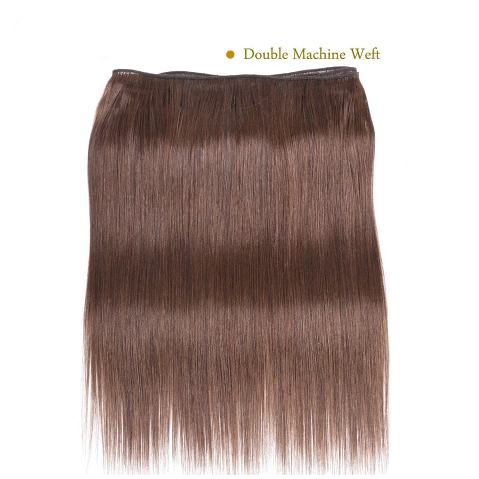 lumiere Color #4 Brown Straight Hair 3 Bundles 100% Virgin Human Hair Extension - Lumiere hair