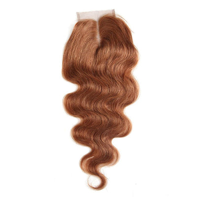 lumiere color #30 body wave 3 Bundles With Closure 4x4 pre Colored 100% virgin human hair - Lumiere hair