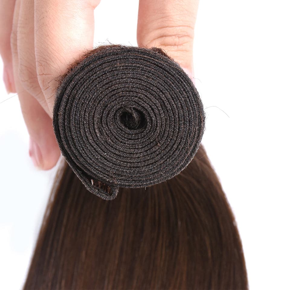 Color #4 Brown Straight Hair Weave 4 Bundles 100% Virgin Human Hair Extensions - Lumiere hair