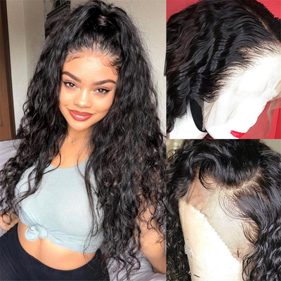 Water Wave Pre-Plucked Realistic Glueless Human Hair Full Lace human hair Wigs