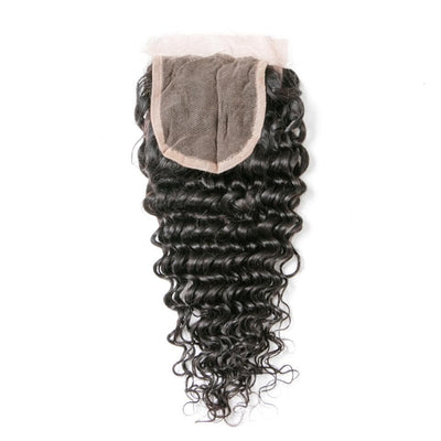 lumiere Hair Indian Deep Wave Virgin Hair 4 Bundles with 4X4 Lace Closure Human Hair Free Shipping - lumiere Hair