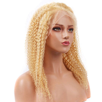 613 Blonde Kinky Curly 13x1x6 T Part Lace Wigs For Black Women