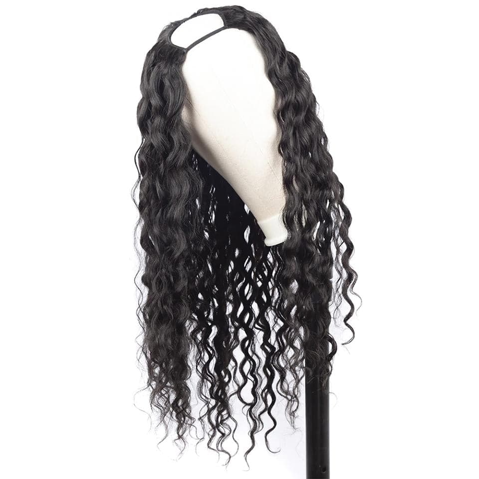 Water Wave U Part Glueless Brazilian Human Hair Wig