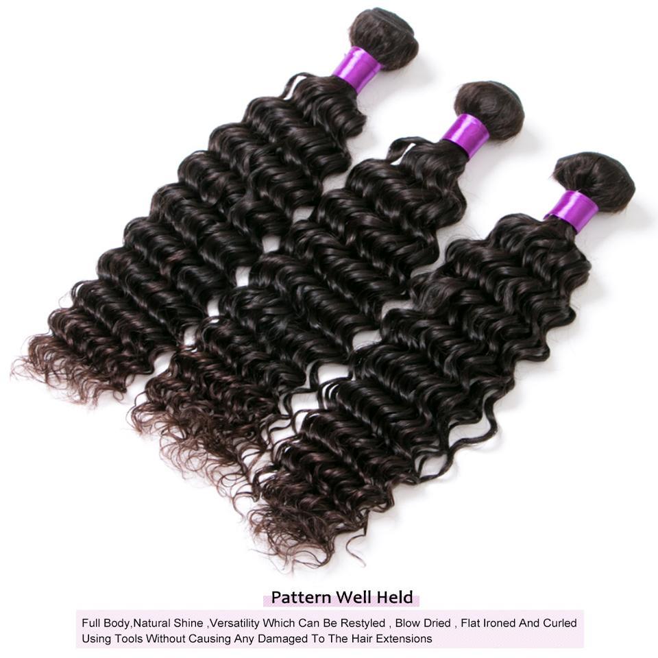 lumiere Hair Malaysian Deep Wave 4 Bundles Virgin Human Hair Extension - lumiere Hair