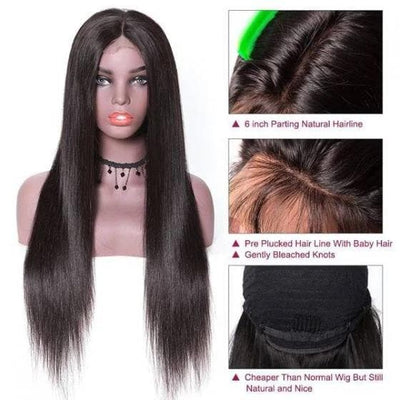 Straight 13x1x6 Lace T Part Lace Wigs Pre Plucked With Baby Hair Glueless Human Hair For Black Women