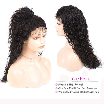 Water Wave Lace Front Human Hair Wigs With Baby Hair Pre Plucked Natural Hairline lumiere hair