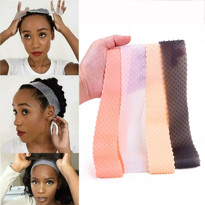 Adjustable Silicone Headband Velvet For Lace Frontal Wigs 22cm High Elasticity Rubber