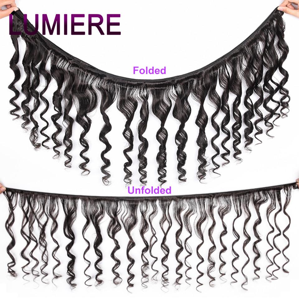 Loose Wave 3 pacotes com 13 * 4 Lace Frontal 100% cabelo humano 