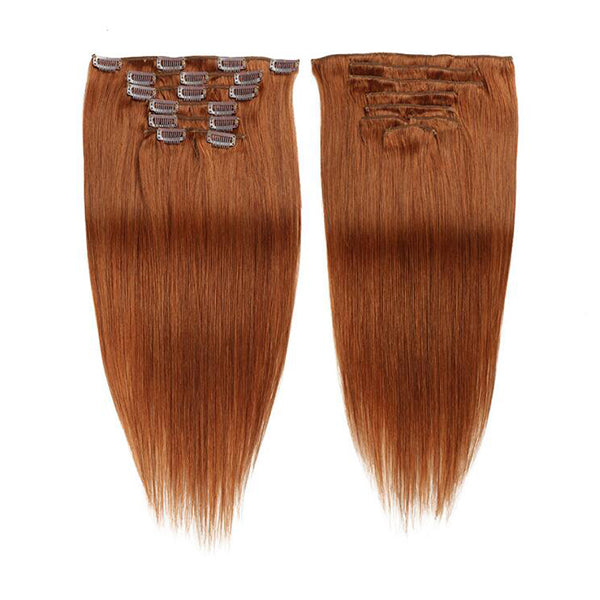 #30 Straight Hair Clip In Human Hair Extensions 7 Pieces/Set 120G