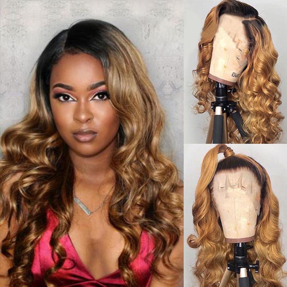 lumiere Hair Indian Ombre Body Wave 4 Bundles with 4X4 Closure Human Hair Free Shipping
