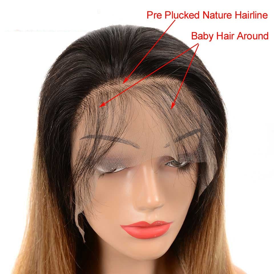 Lumiere 1B/27 Ombre Straight 4x4/5x5/13x4 Lace Closure/Frontal 150%/180% Density Wigs For Women Pre Plucked - Lumiere hair