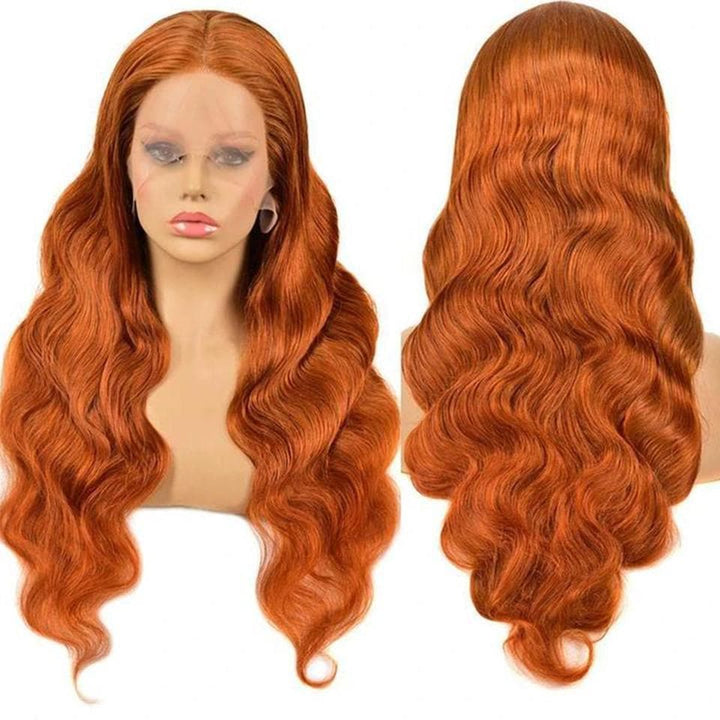 # 350 Ginger Body Wave 4x4 5x5 Lace Closure Perruques de cheveux humains avec des cheveux de bébé pré-plumés