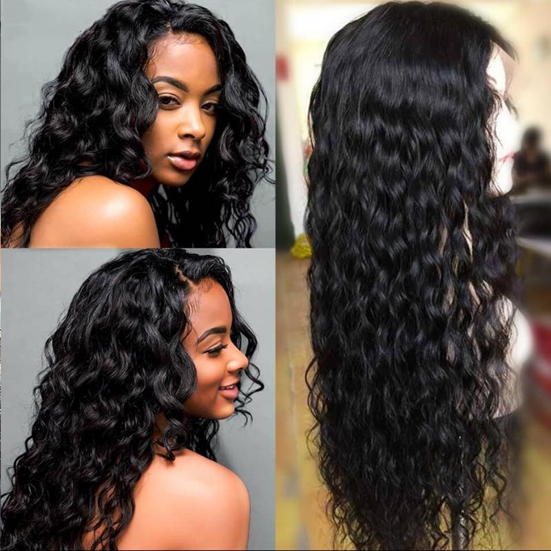 Loose Deep Wave Lace Frontal Wig with baby hair Pre Plucked Human Hair Wigs 150% 180% Density - Lumiere hair