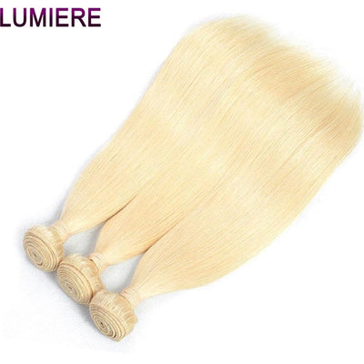 lumiere 613 Blonde Straight 3 Bundles with 13*4 Frontal Human Virgin Hair