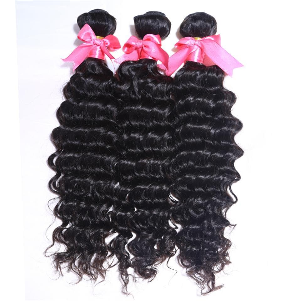 lumiere Hair Peruvian Deep Wave Virgin Hair 3 Bundles Human Hair Extension 8-40 inches - Lumiere hair