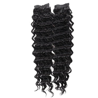 Brazilian Deep Wave Clips In 8PCS 120Grams/Set Natural Color Weft Extensions
