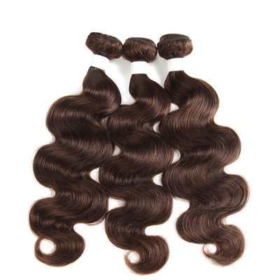 lumiere Color #4 Brown Body Wave 3 Bundles 100% Virgin Human Hair Extension - Lumiere hair