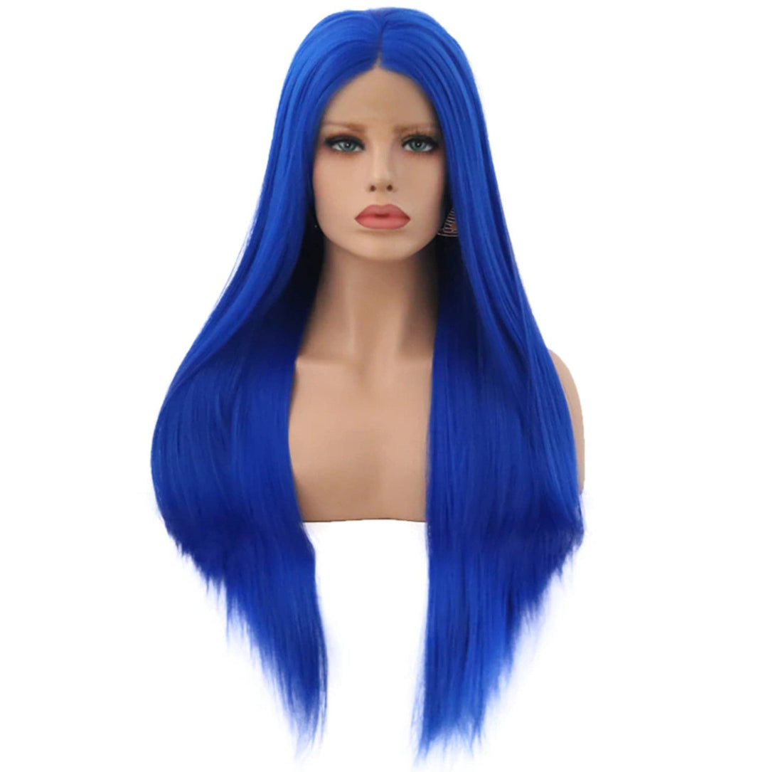 Klein Blue Straight 13*4 peruca frontal rendada cabelo humano virgem HD transparente peruca rendada 