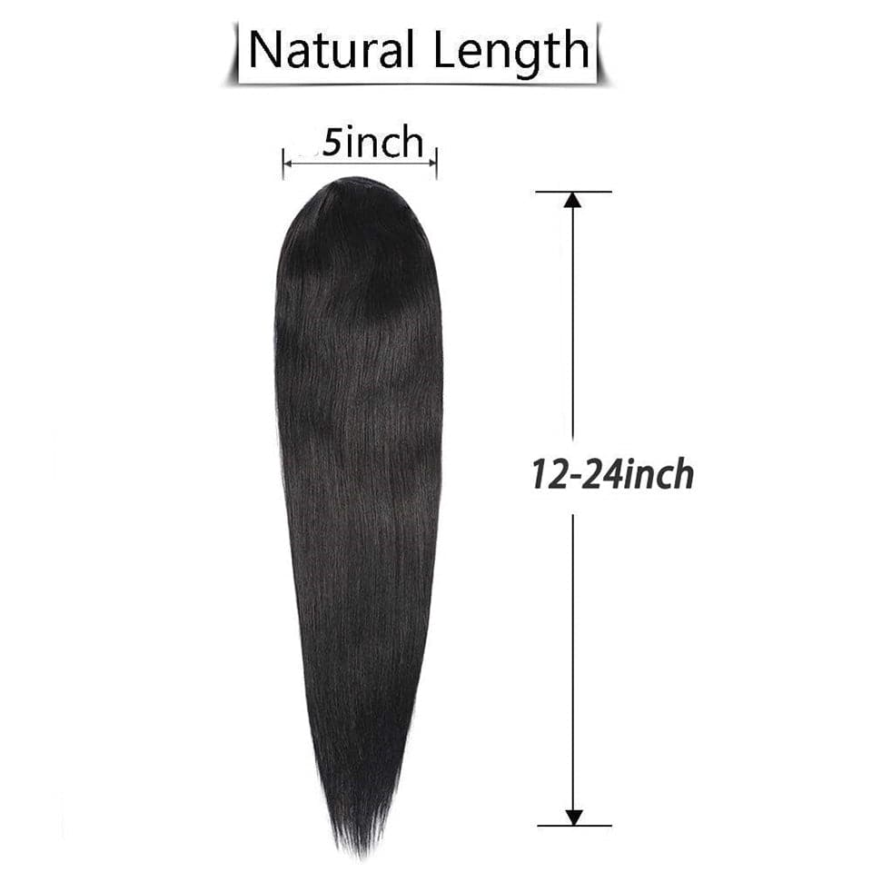 Brazilian Straight Drawstring Ponytail Extensions Natural Hair