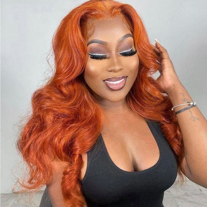 Orange Ginger body wave 4x4/13x4 Lace Front Wig Human Hair Wigs For Women