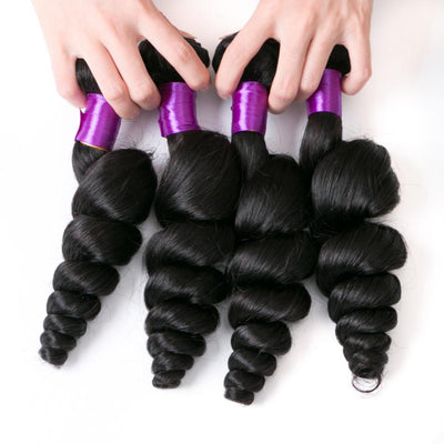 lumiere 4 Bundles Peruvain Loose Wave Virgin Human Hair Extension 8-40 inches - Lumiere hair
