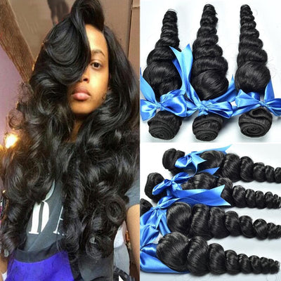 lumiere 4 Bundles Malaysian Loose Wave Virgin Human Hair Extension - Lumiere hair
