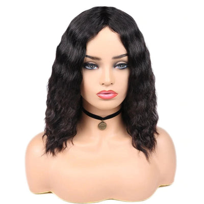 Loose Deep Wave Wigs Middle Part 100% human Hair Full Machine Made Wigs None Lace