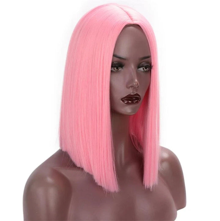 Lumière 150% Densité Rose Rose Cheveux Raides 13 * 4 HD Lace Front Perruques Vierge Cheveux Humains 