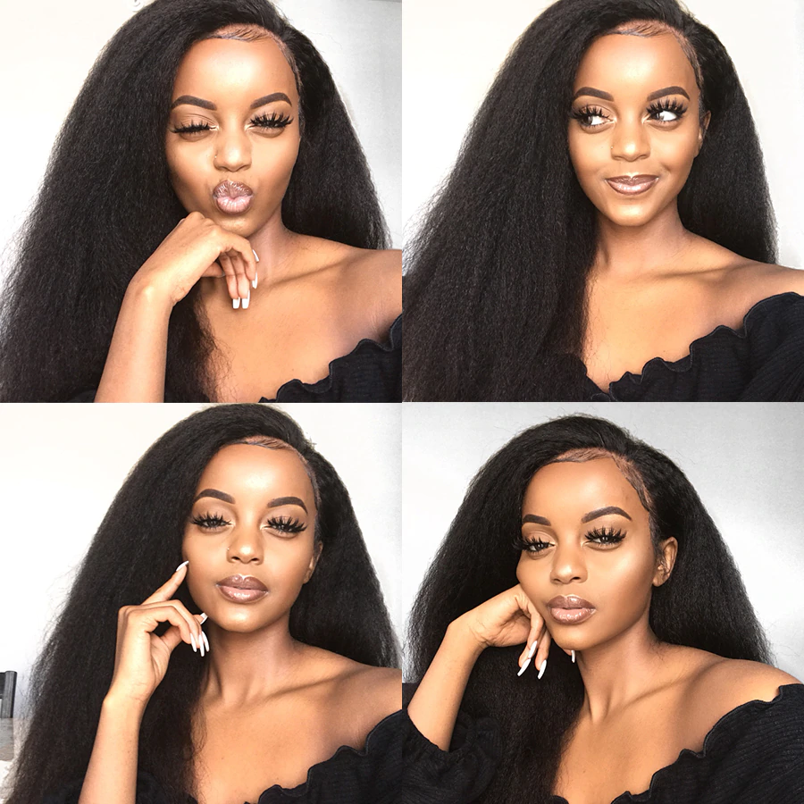 Lumiere Kinky Straight Lace Frontal Human Hair Wigs Pre-Plucked 150% Density - Lumiere hair
