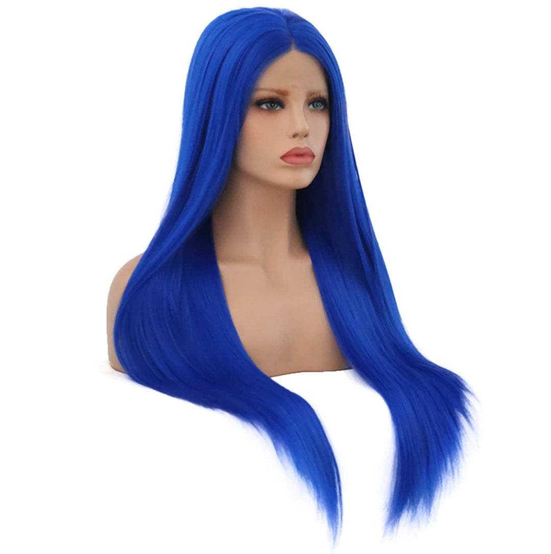 Klein Blue Straight 13*4 peruca frontal rendada cabelo humano virgem HD transparente peruca rendada 