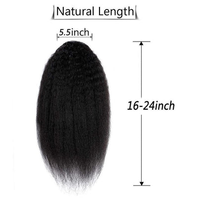 Kinky Straight Drawstring Ponytail Extensions Hair 8-26 inch Long