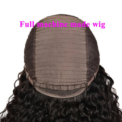 Kinky Curly Full Machine None Lace Wig With Bangs Pre Plucked 8"-24"Inches