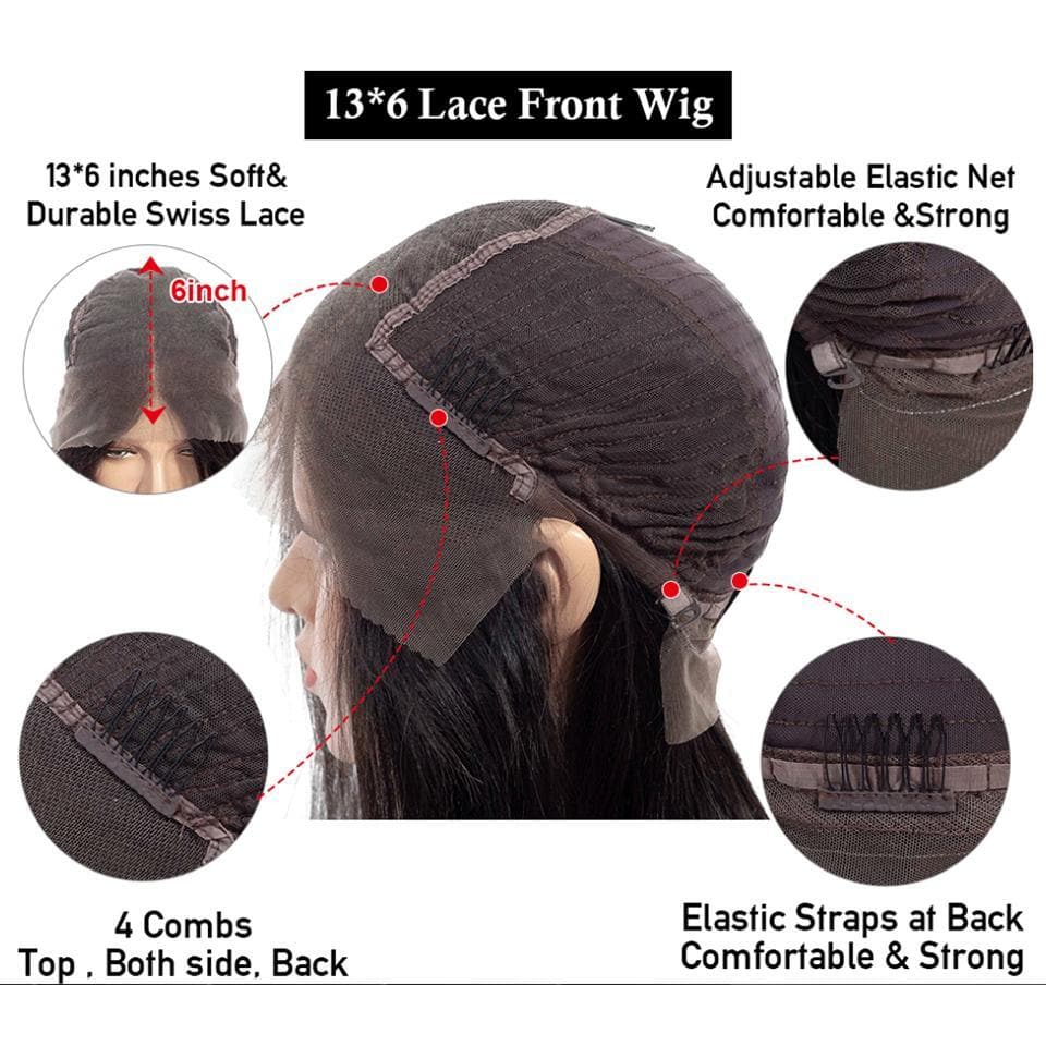 Straight 13x6 13x4 Lace Front Wigs Virgin Human Hair With Baby Hair 150% 180% Density - Lumiere hair