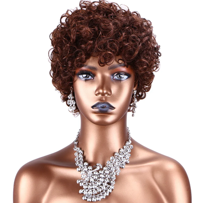 Short Human Hair Wigs Pixie Cut Curly Brazilian Hair for Black Women Machine Made Human Hair Wig