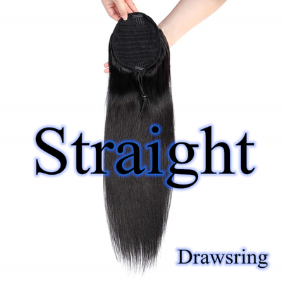 Brazilian Straight Drawstring Ponytail Extensions Natural Hair