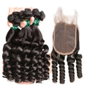 Lumiere Funmi Loose Wave 4 faisceaux avec fermeture à lacet 4x4 cheveux brésiliens vierges 