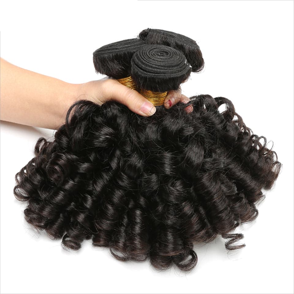 Lumiere Bouncy Curly 4 Bundles Brazilian Hair Natural Black Color 8-40" Virgin Hair Extensions