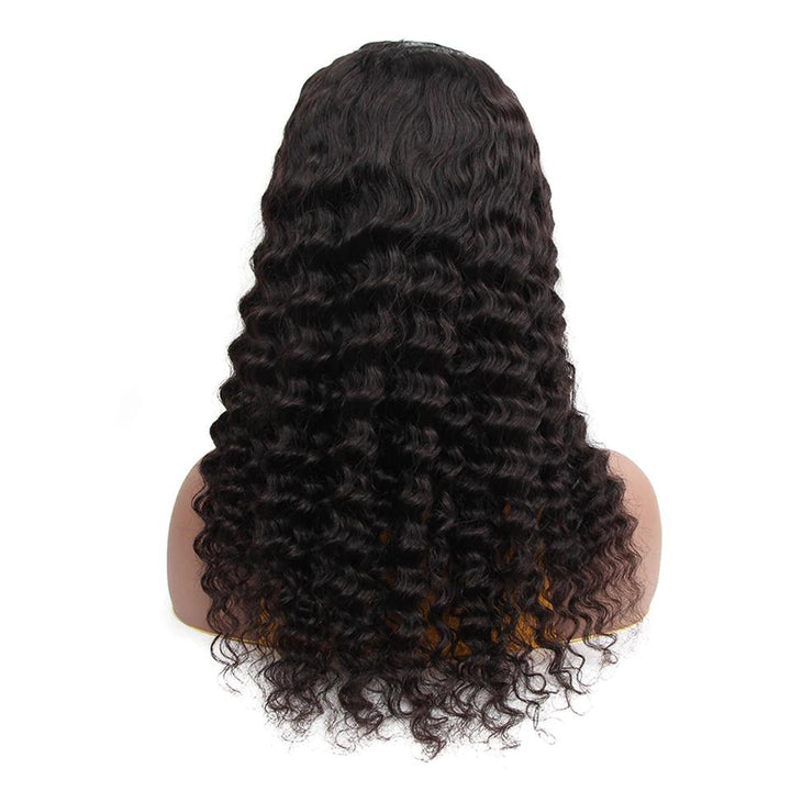 Loose Deep U Part Human Hair Wigs Natural Black Brazilian Virgin Hair