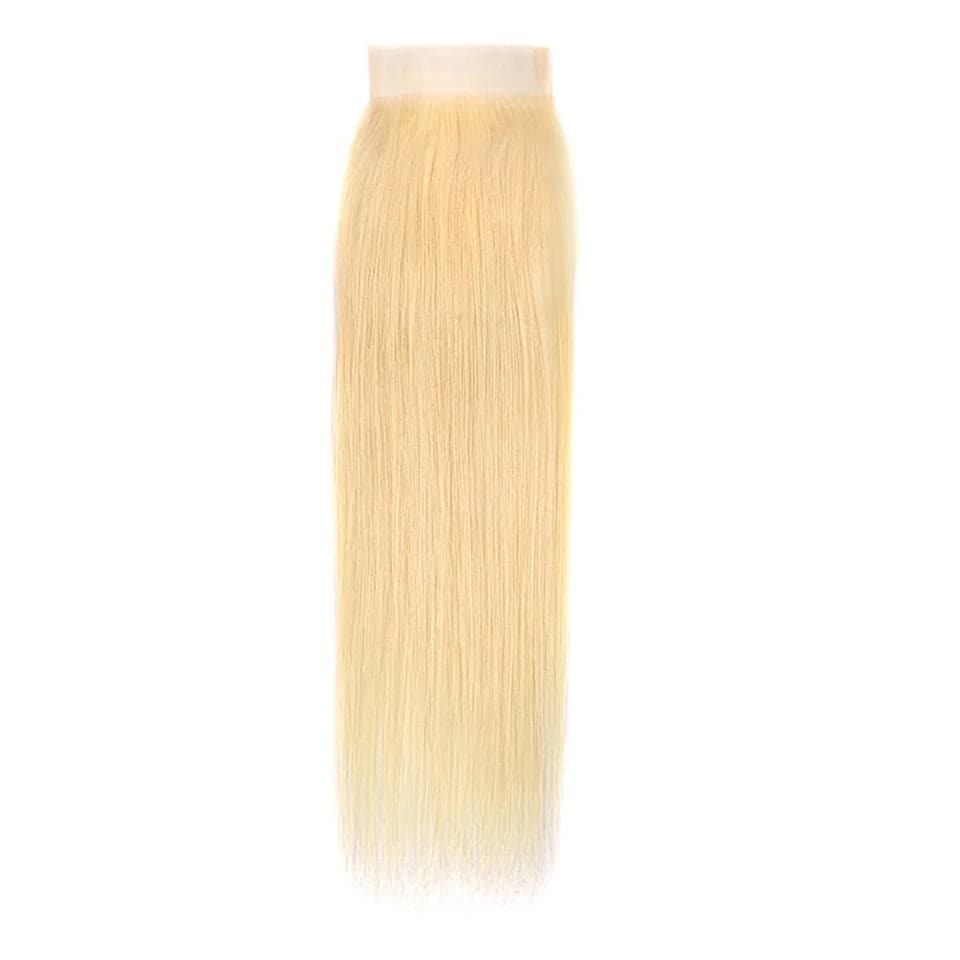 One Piece Blonde Couleur 613 Cheveux Raides 4*4 Fermeture Vierge Cheveux Humains