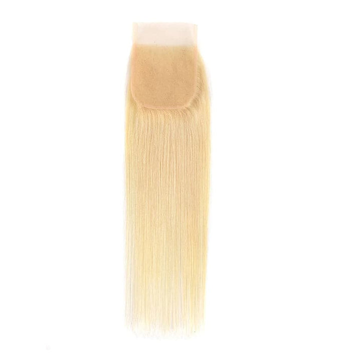 One Piece Blonde Couleur 613 Cheveux Raides 4*4 Fermeture Vierge Cheveux Humains