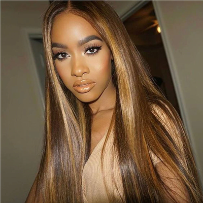 Highlight #4/27 Straight 3 Bundles 100% Extension de cheveux humains vierges 