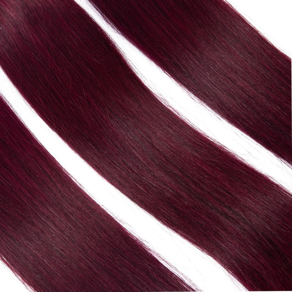lumiere color 99j cheveux raides 4 faisceaux avec fermeture à lacet 4x4 cheveux humains pré colorés 