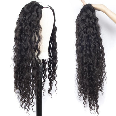 Water Wave U Part Glueless Brazilian Human Hair Wig