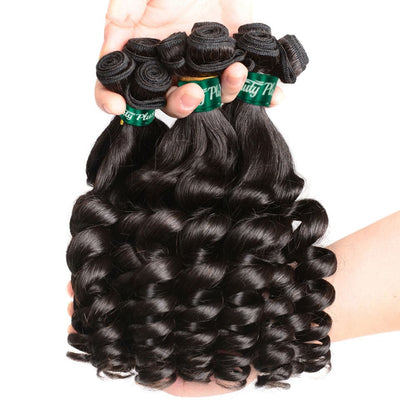 10A Grade Funmi Loose Wave 4 Bundles With 13x4 Lace Frontal Brazilian Virgin Hair 4+1 PCS Bulk Deal