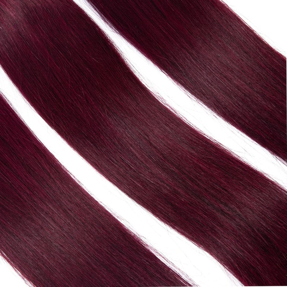 lumiere Color 99j straight hair 4 Bundles With 13x4 Lace Frontal Pre Colored Ear To Ear
