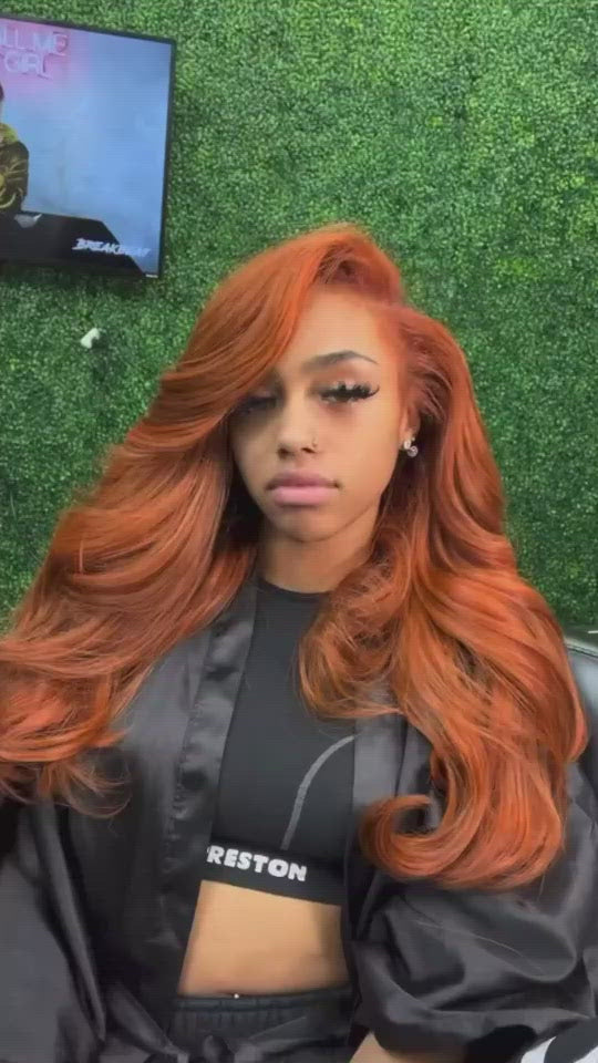 Orange Ginger body wave 4x4/13x4 Lace Front Wig Human Hair Wigs For Women