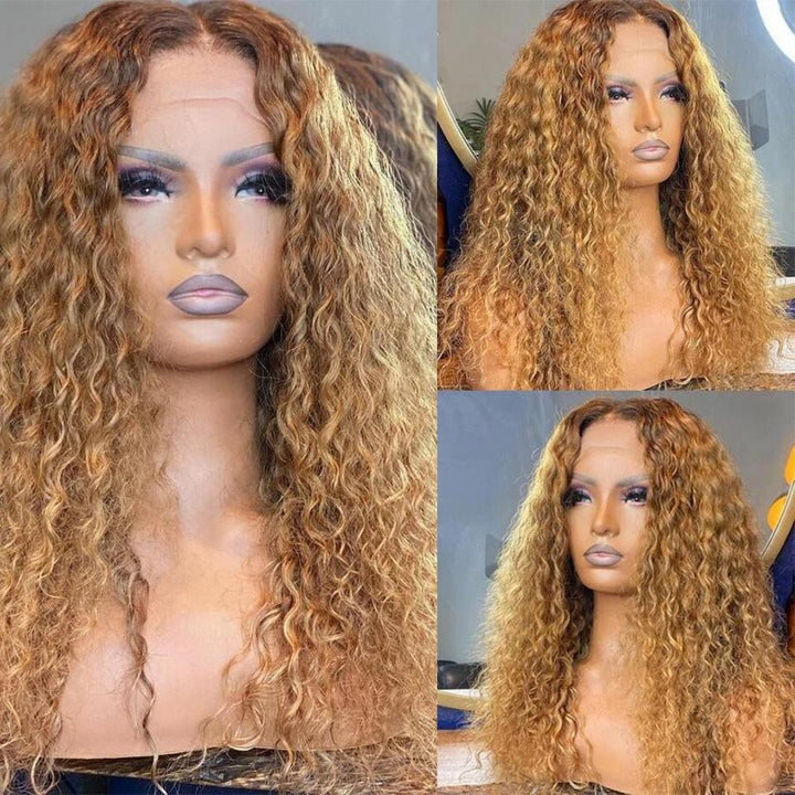 #27 Kinky Curly Closure/Frontal Lace 180% Density Wigs For Black Women