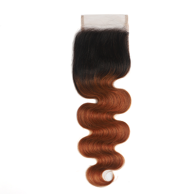 lumiere 1B/30 Ombre Body Wave 4 Bundles With 4x4 Lace Closure Pre Colored human hair - Lumiere hair